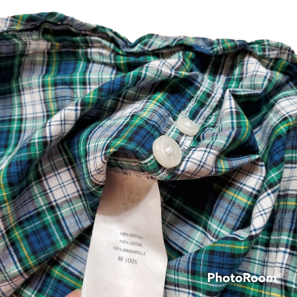 J Crew Mens Checker Plaid Button Down Long Sleeve Shirt Size Medium Slim Fit
